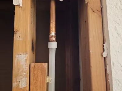 Installation progress step 1 — tub-to-shower conversion on Sternwood Manor Dr