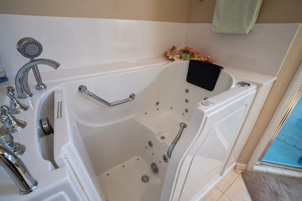 Walk-in bathtub with accessible side door
