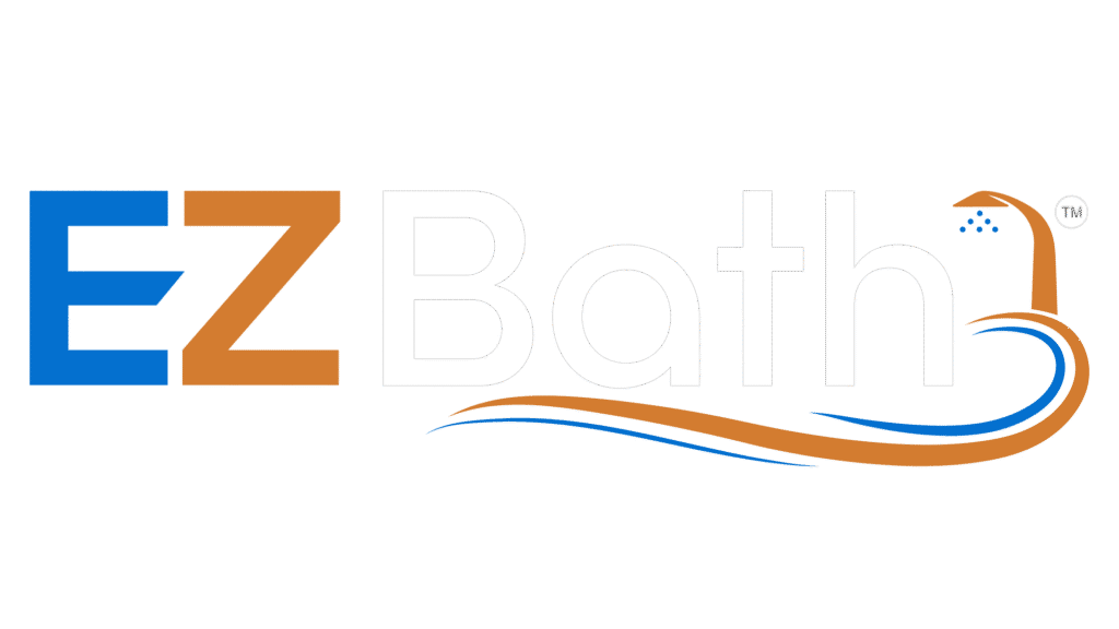 EZ Bath logo with showerhead design