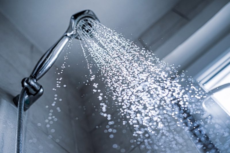 Handheld Shower In Use