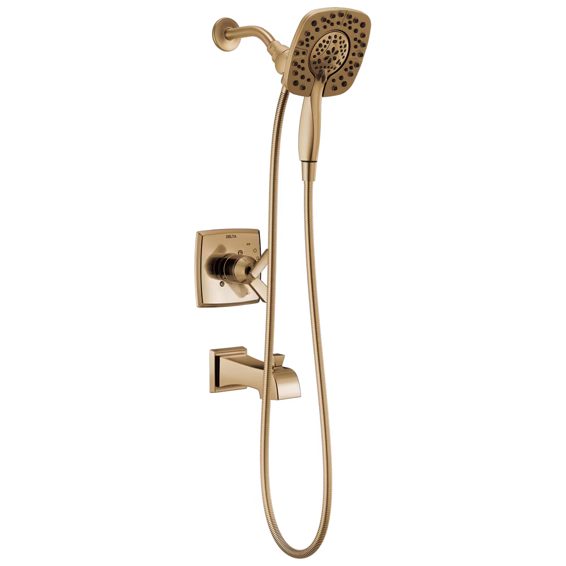 Delta showerhead in Champagne Bronze