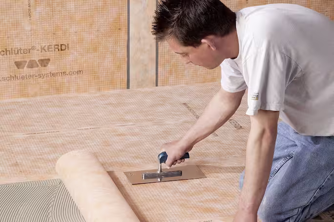 Installing KERDI sheets
