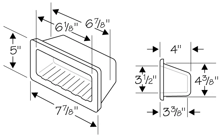 Soap dish dimensions and design diagram.