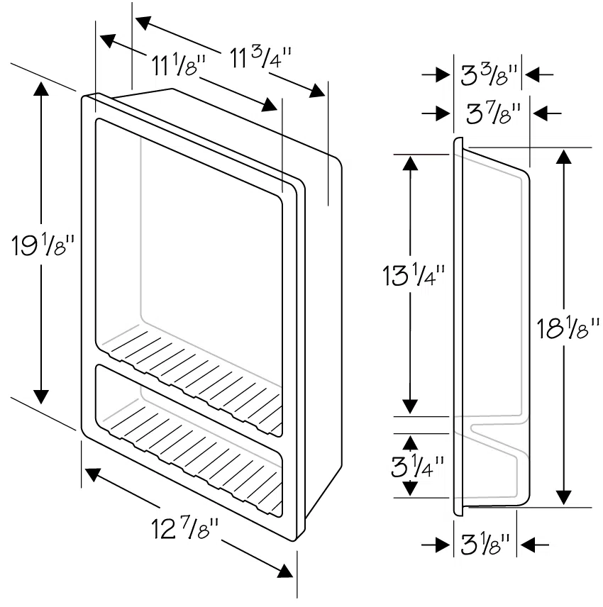 Wall cabinet technical dimensions illustration