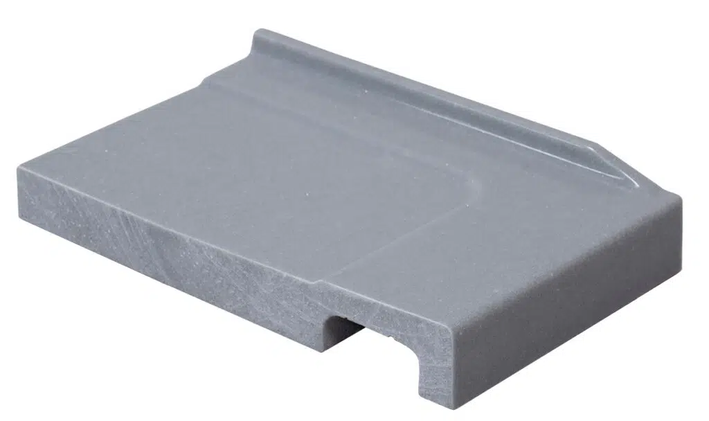 Gray plastic router table insert plate